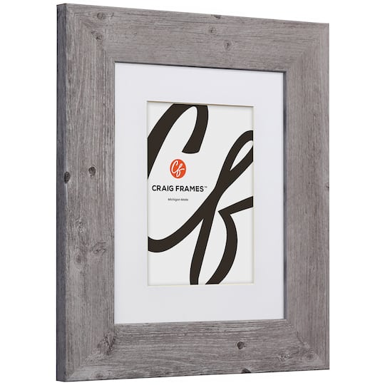 4 Pack Craig Frames American Barn Light Gray Picture Frame with Mat